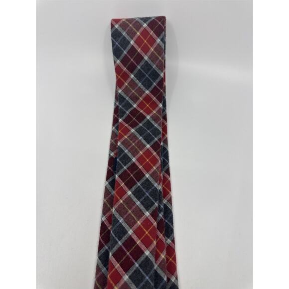 Nautica Red, Blue And Yellow Plaid Men's Neck Tie - Picture 5 of 9